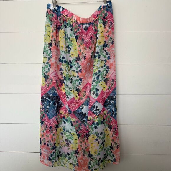 Swim by Cacique Women’s 22/24 Floral Sheer Skirt Cover Up - Picture 4 of 5